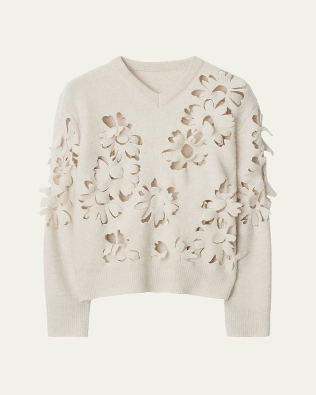 Daisy Cutout Wool Sweater